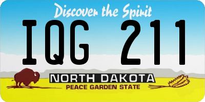 ND license plate IQG211