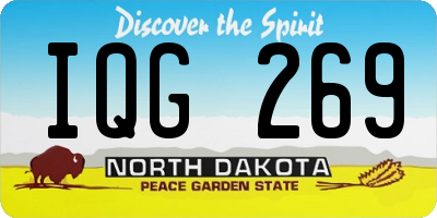 ND license plate IQG269