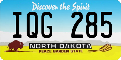 ND license plate IQG285
