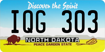 ND license plate IQG303