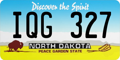 ND license plate IQG327