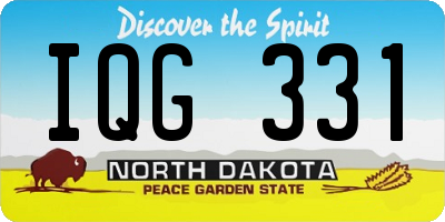 ND license plate IQG331