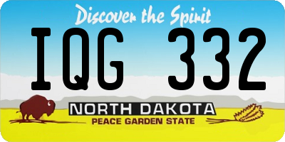 ND license plate IQG332