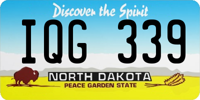 ND license plate IQG339