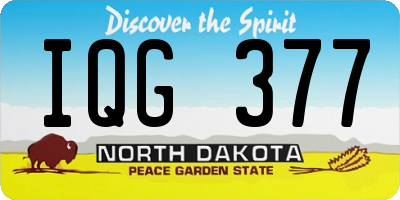 ND license plate IQG377