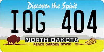 ND license plate IQG404