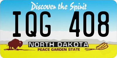 ND license plate IQG408