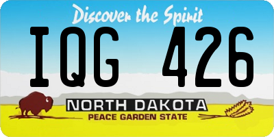 ND license plate IQG426