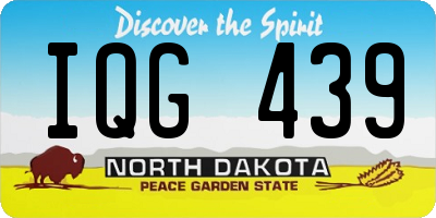 ND license plate IQG439