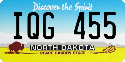 ND license plate IQG455
