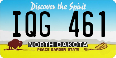 ND license plate IQG461
