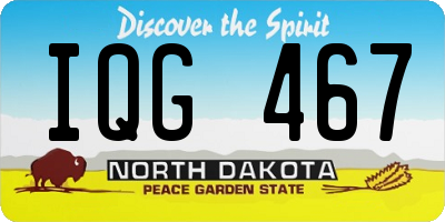 ND license plate IQG467