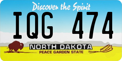 ND license plate IQG474