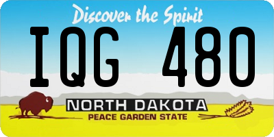 ND license plate IQG480