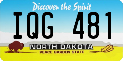 ND license plate IQG481
