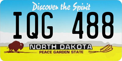 ND license plate IQG488