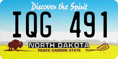 ND license plate IQG491