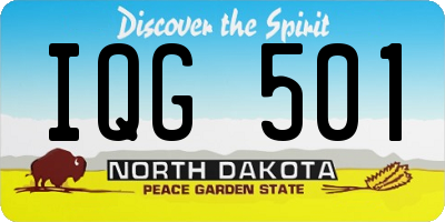 ND license plate IQG501