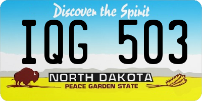 ND license plate IQG503