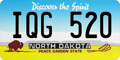 ND license plate IQG520