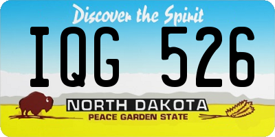 ND license plate IQG526