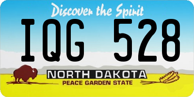 ND license plate IQG528