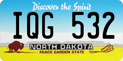 ND license plate IQG532
