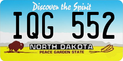 ND license plate IQG552