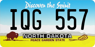 ND license plate IQG557