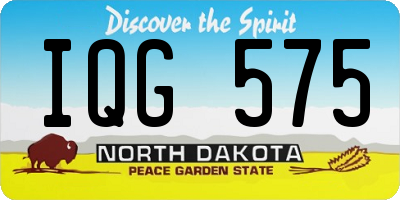 ND license plate IQG575