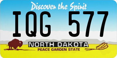 ND license plate IQG577