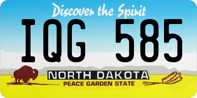 ND license plate IQG585