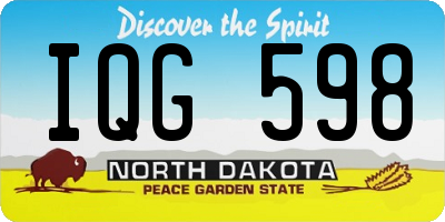 ND license plate IQG598