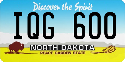 ND license plate IQG600