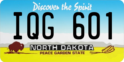 ND license plate IQG601