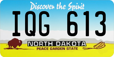 ND license plate IQG613