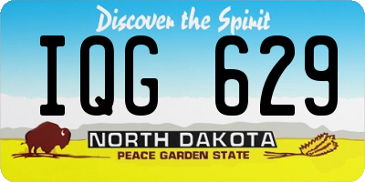 ND license plate IQG629