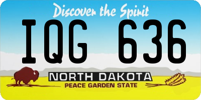 ND license plate IQG636