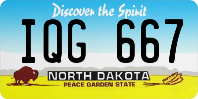 ND license plate IQG667