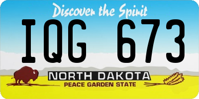 ND license plate IQG673