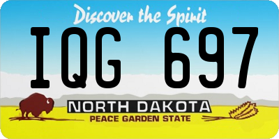 ND license plate IQG697