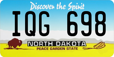 ND license plate IQG698