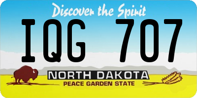 ND license plate IQG707