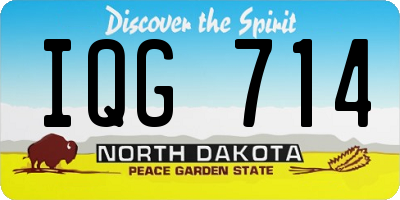 ND license plate IQG714