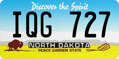 ND license plate IQG727