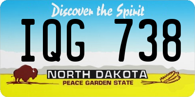 ND license plate IQG738