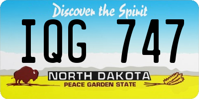 ND license plate IQG747