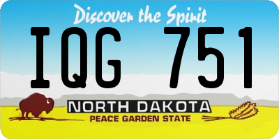 ND license plate IQG751