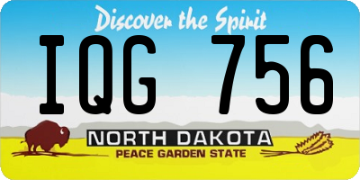 ND license plate IQG756