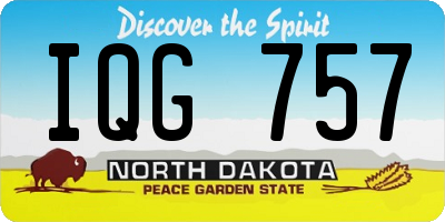 ND license plate IQG757